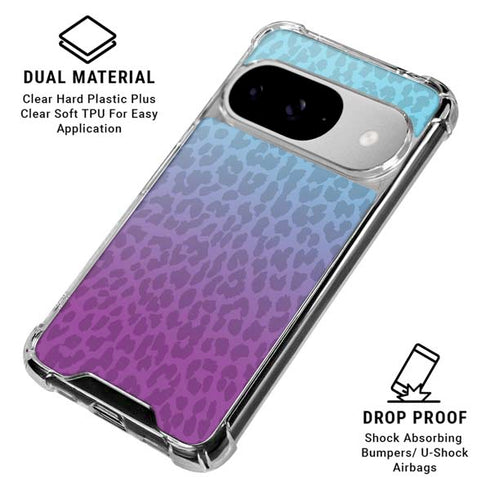 Cheetah Print Purple and Blue Google Pixel 10 Clear Case